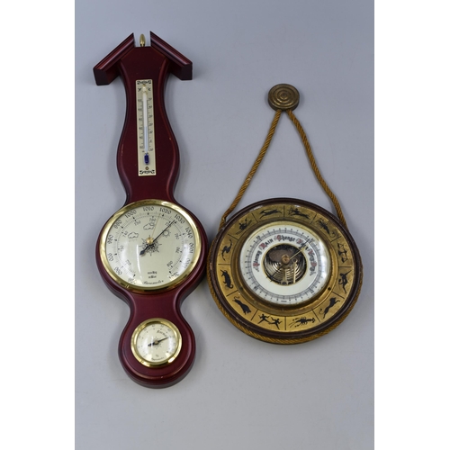 862 - Two Vintage Barometers To Include Zodiac, And Weather Station (Barometer, Thermometer, And Hygromete... 