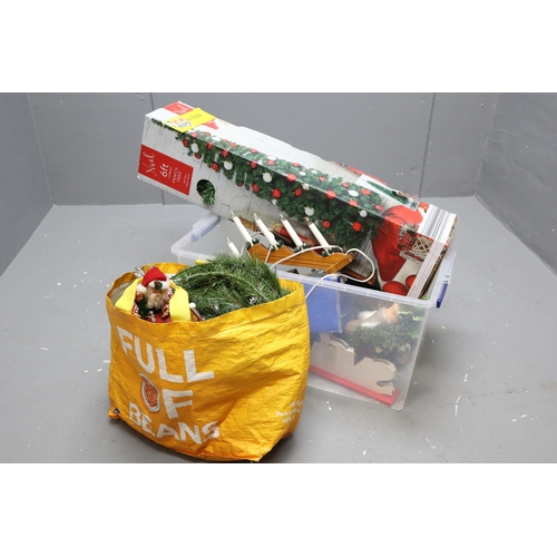 919 - 6ft Noel Christmas tree in box (as found) and other Christmas related items (as found)