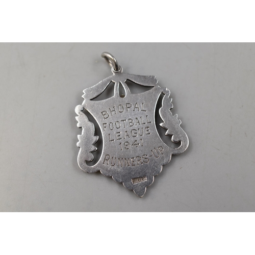 18 - Silver Bhopal 1941 Football Medal