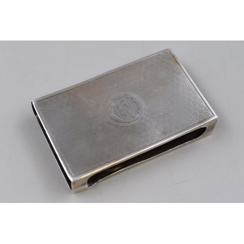 66 - Hallmarked Birmingham Silver Matchbox Case (a/f) 8cm x 5cm