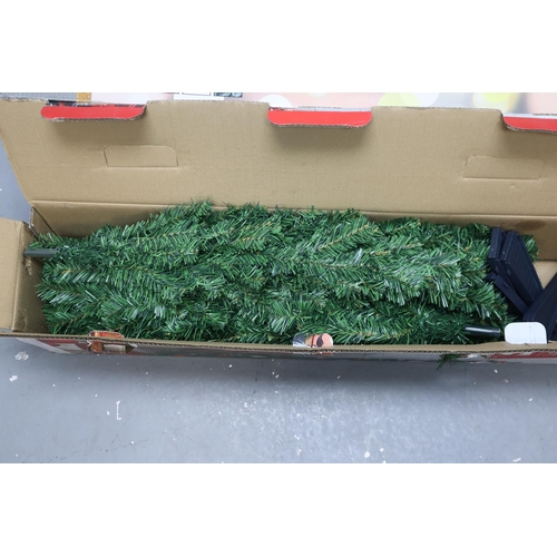 838 - Boxed Tesco 6.5ft Luxury Alpine Snow Christmas Tree unchecked item and a 6ft Noel Christmas tree in ... 