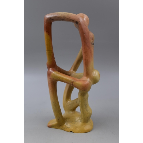 336 - Abstract Figure Depicting 'Sitting Man' Possibly Soapstone, approx 26 cm in Height. AF