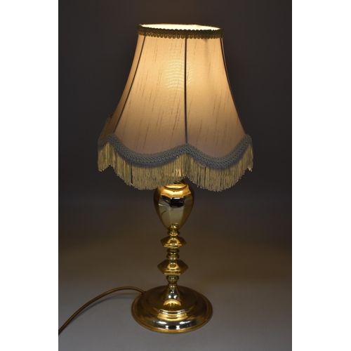 364 - Brass Candlestick Style Table Lamp Complete with Shade