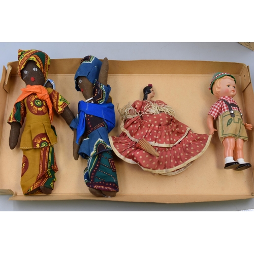 376 - Five Vintage Dolls including a Boxed L'Hermine in Traditional National Costume