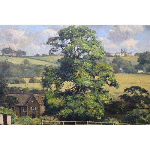 453 - Original Oil on Canvass entitled Manor Farm Halesowen by Doctor Gilbert Simpson in Gilt Framed Mount... 