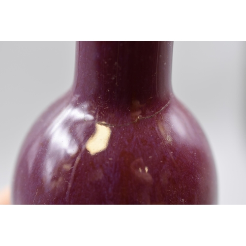 457 - A cracked glazed porcelain bottle style vase (9