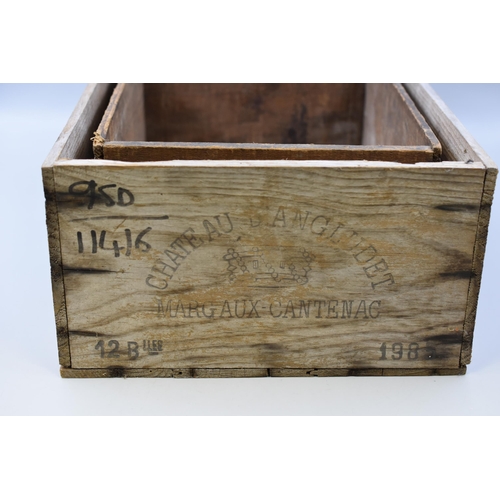 738 - Two Vintage Crates to include Wine Crate, and Margarine. Largest Approx 50cm x 33cm x 18cm