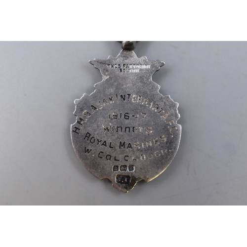 44 - A Hallmarked Thomas Fattorini Birmingham Silver 1916-17 Military Football Medal