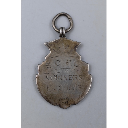 46 - Hallmarked Silver 1920s Fob / Medal