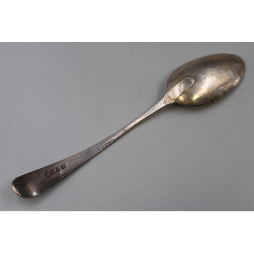 58 - A Hallmarked George III 'IM' London Silver Serving Spoon, Circa 1786. Approx 22cm Long, 58g