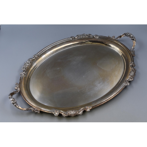 421 - Antique electro plated serving tray (26