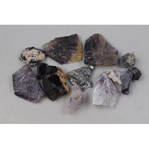 86 - A Selection of Blue John Shards in Tub, Tub is Approx 3cm Tall