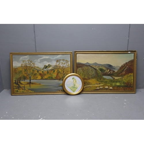 455 - Two Original Oil on Board Paintings of The Lake District (E Edmondson 'Rydal', And Mary Edmondson 'A... 