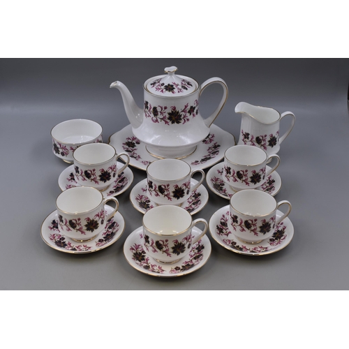 443 - Paragon tea set this includes a tea pot, 10 saucers, 10 tea cups, 6 small side plates, milk and suga... 