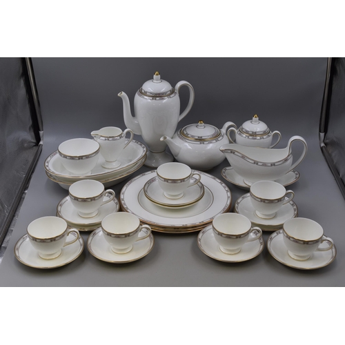 449 - Thirty Piece Wedgwood Colchester Tea Set to include Tea Pot, Coffee Pot, Plates, Cups and Saucers, M... 