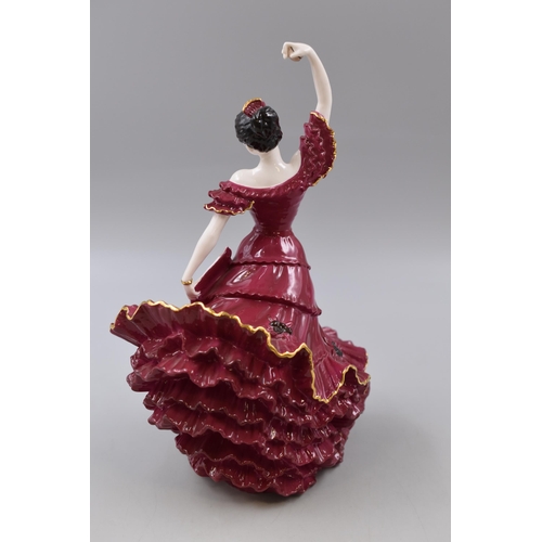 378 - Coalport flamengo figurine - A passion for dance, limited edition hand made, hand decorated dancing ... 