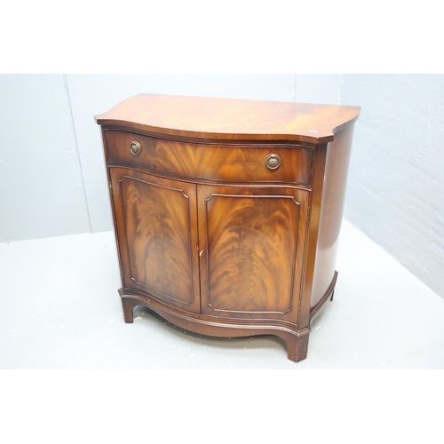 521 - Reproduction 18th Century Style Serpentine Side Cabinet with One Drawer over One Cupboard 35