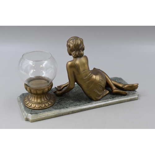 388 - Art Deco Figure of Lady on Plinth Tealight