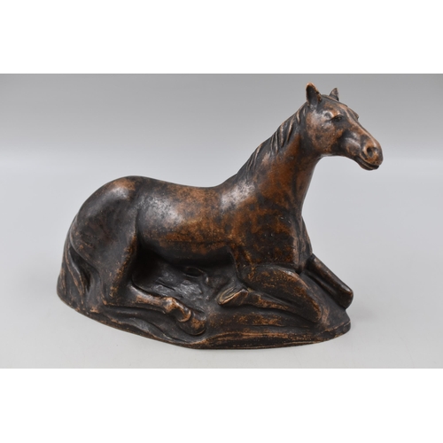 389 - A Carved Soapstone Horse Statue, Approx 20cm Tall. AF