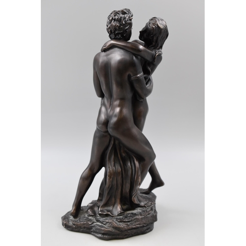 390 - A Bronzed Crosa 2002 Two Lovers Statue, Approx 34cm Tall