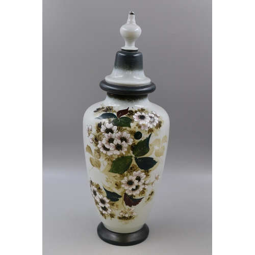 391 - Vintage Japanese Cloisonne style opaque glass urn (18