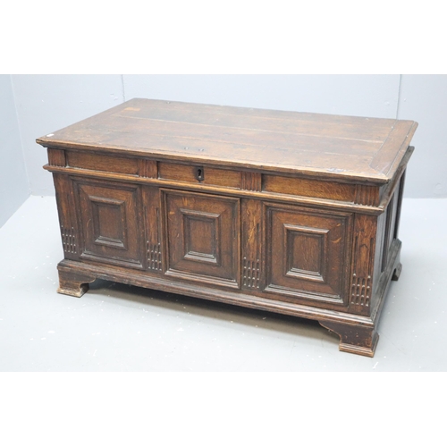 562 - Antique Stained Oak Jacobean Style Coffer/Blanket Box approx. 44