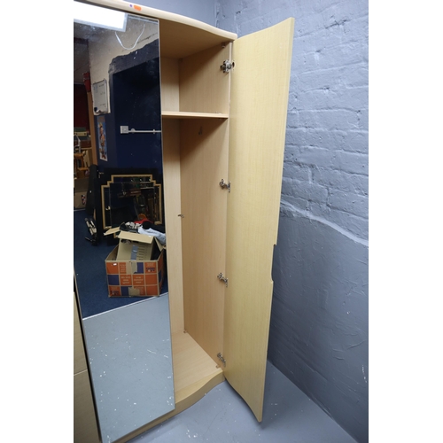 699 - Alstons Synergy wardrobe with three doors (centre being a mirror door) two rails, one short one long... 