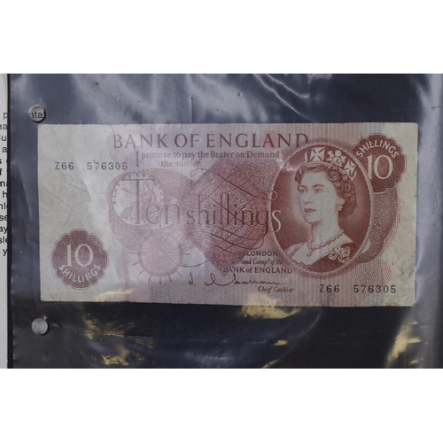 176 - A Selection of Four Banknotes To Include UK One Pound, UK Ten Shillings, And IOM Ten Shillings. In F... 