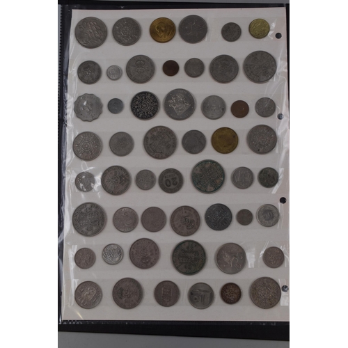 181 - A Folder of Approx 200 UK and Worldwide Coins