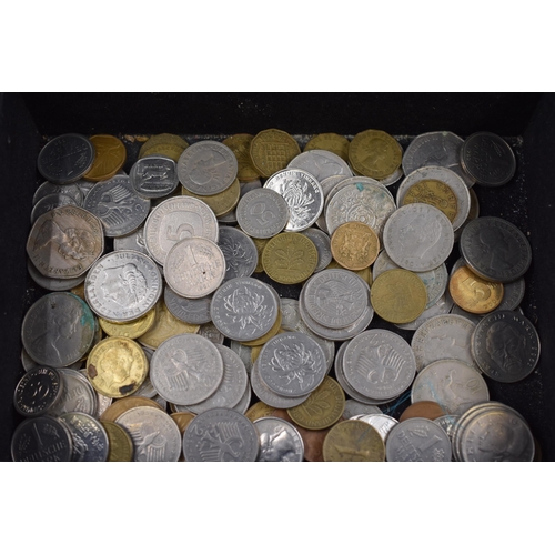 182 - Mixed Selection of Unsorted Coinage in Mirrored Jewellery Box