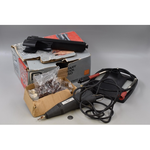 764 - A Performance Power 140w Rotary Tool, With Stand and Attachments. Powers On When Tested