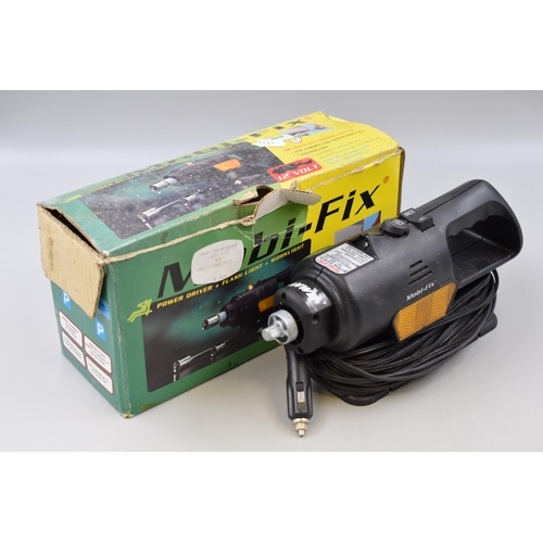 767 - A Mobi-Fix Power Driver/Flash Light/Worklight For Caravans With Attachments. Powers On When Tested