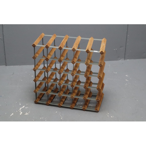 772 - A Wood and Metal 30 Bottle Wine Rack, Approx 51cm Tall