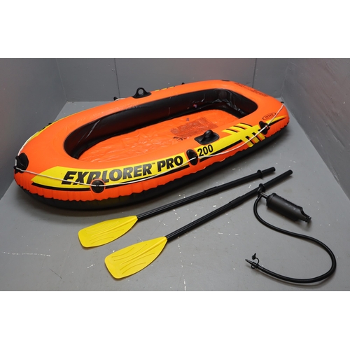 777 - An Explorer Pro 200 Two Person Kayak, With Oars and Pumps. In Good Condition