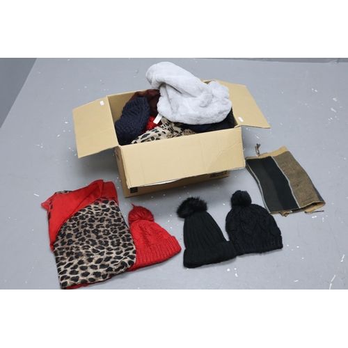 853 - Mixed Selection of Scarves and Beanies