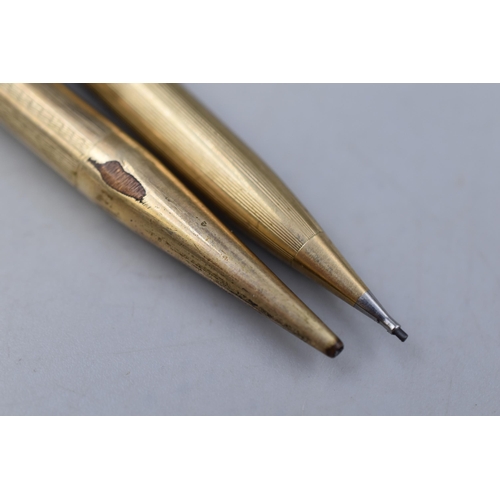 263 - Two Vintage Gold Plated Mechanical Pencils, Includes Sheaffer And Ranbin