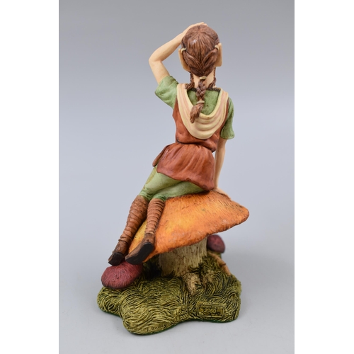 286 - An Enchantica Jonquil EN2355 Figure, Pixie Seated on Mushroom. With Original Box, Approx 15cm Tall