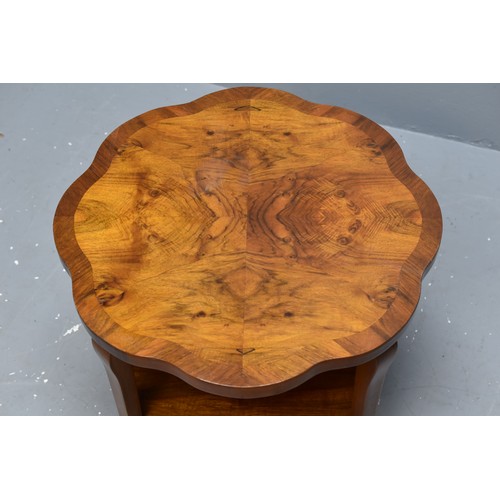 868 - Art Deco Walnut Inlaid Coffee Table with lower Shelf Storage 23