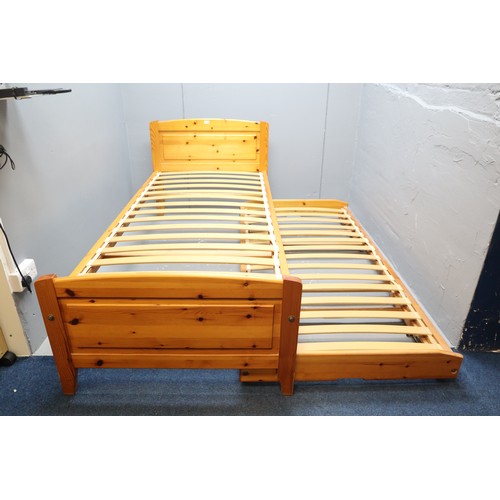 556 - Pine Twin Pullout Bed Complete with Fixings