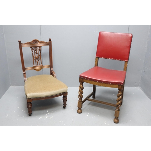 706 - Two Fine Quality Mid Century Chairs to include a Nursing Low Chair with Fawn Colour Velvet Seating 3... 