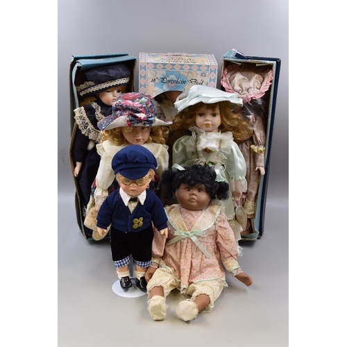 880 - Seven Vintage Collectable Porcelain Dolls To Include Leonardo, Knightsbridge 'Monique', And More