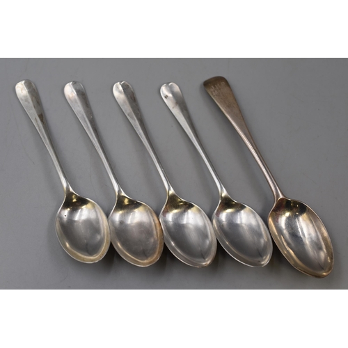 17 - Five Hallmarked Silver Teaspoons To Include Hallmarked Josiah Williams & Co London Silver Teaspo... 