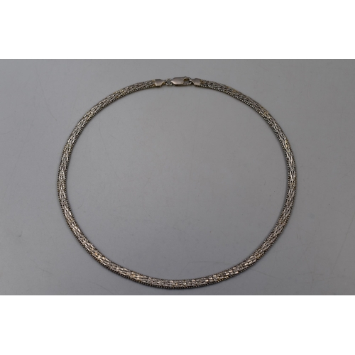 22 - Silver 925 Herringbone Style Necklace (16