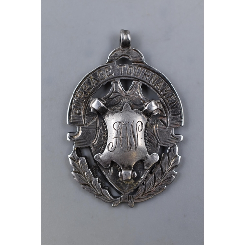 38 - A Hallmarked Deakin & Francis Ltd Birmingham Silver Football Fob Medal, 'Runners Up Chute FC, 19... 