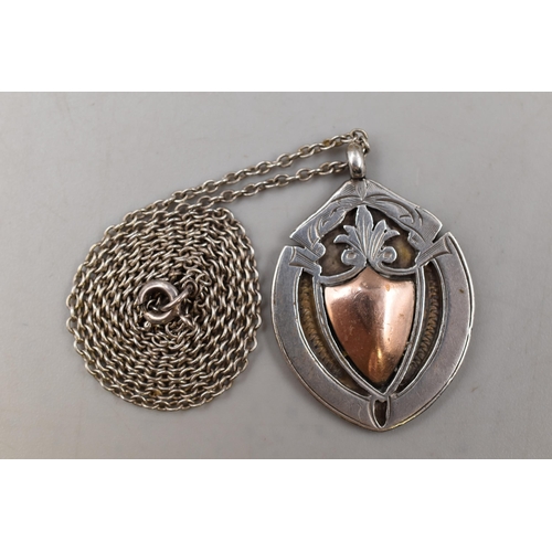 41 - A Hallmarked Thomas Fattorini Ltd Birmingham Silver Fob, on Sterling Silver Necklace Chain