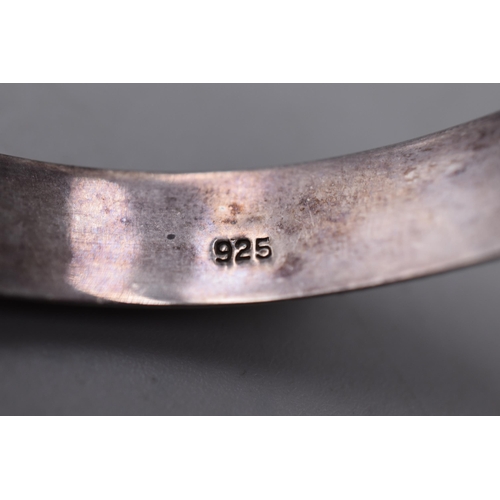 44 - A 925. Silver Etched Bangle