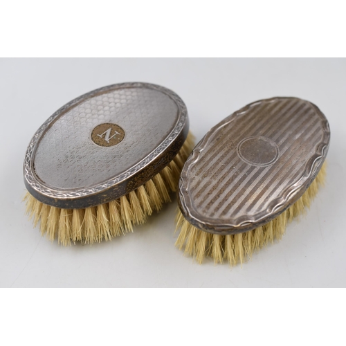 63 - Two Hallmarked Birmingham Silver Mounted Brushes, Both Circa 1927