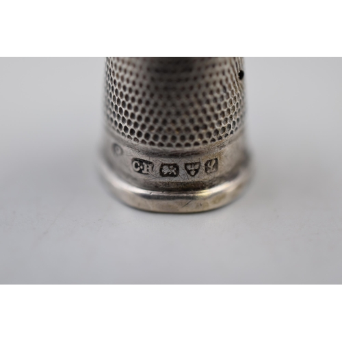 95 - Hallmarked Chester Silver Charles Horner Thimble (a/f)