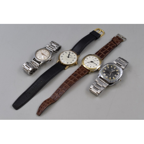 105 - Four Gents Mechanical Watches (Working) To Include Packard 17 Jewels, Sekonda 17 Jewels, Lucerne, An... 