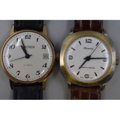 105 - Four Gents Mechanical Watches (Working) To Include Packard 17 Jewels, Sekonda 17 Jewels, Lucerne, An... 